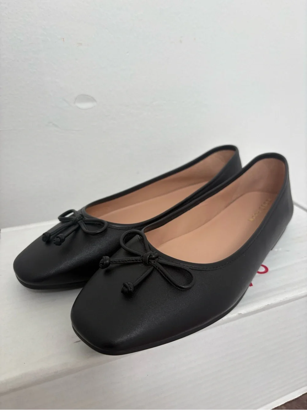 Cole Haan Grand.360 Black Leather Ballet Flats Bow Slip On Women’s Size 8B NWOB